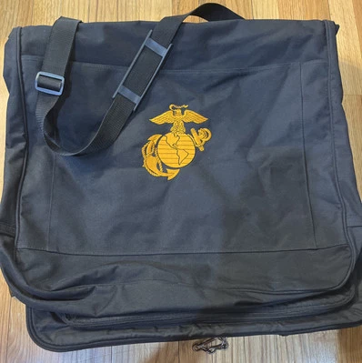 US MARINE CORPS Bolso Plegable Uniforme Negro, Bolsa de Ropa, Trajes, USMC De Colección Foto 1 de 4