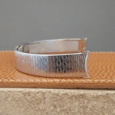 Bulova Stainless Steel 17mm Unused Curved End Classic 1970s Vintage Watch Band - Image 1 of 4