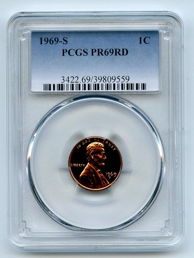 1969 S 1C Lincoln Cent PCGS PR69 - Image 1 of 1