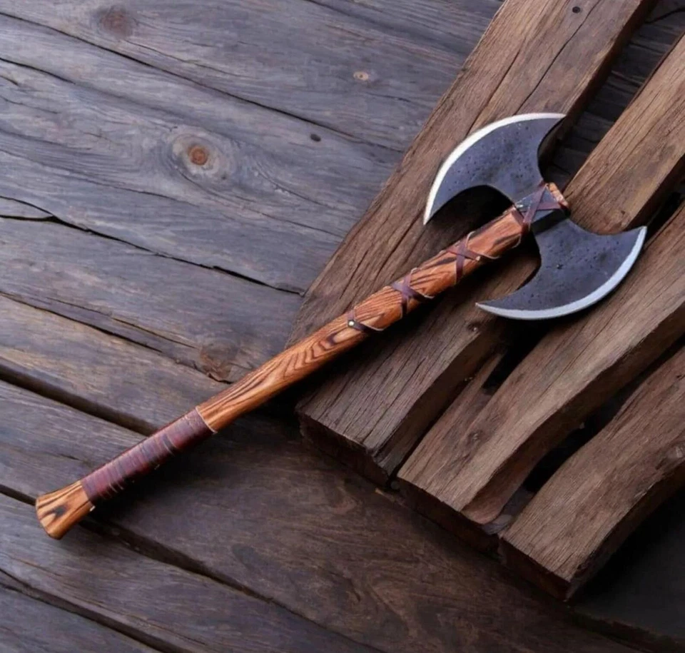 Doppelaxt - Wikinger Axt - handgefertigt mit Lederschutz - Neu - Beil nordisch