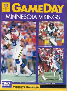 Minnesota Vikings Tampa Bay Buccaneers Program 11/15/87 Tommy Kramer A Carter - Photo 1/1