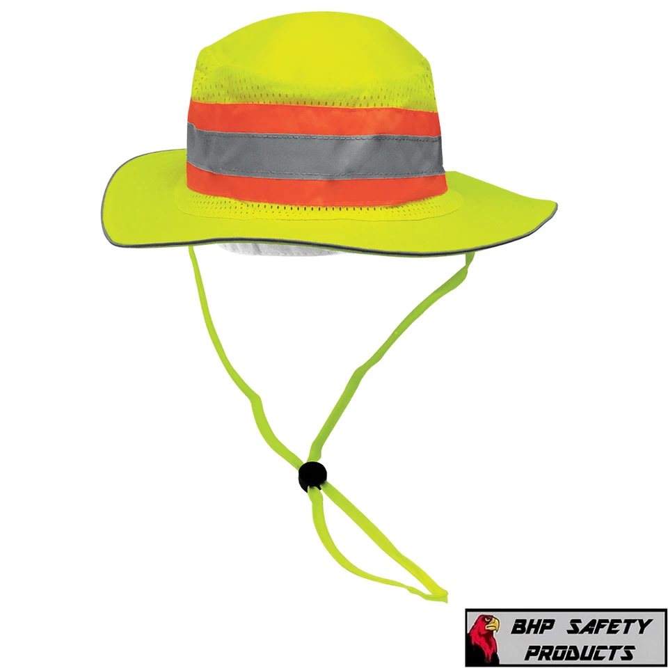 Hi Vis Reflective Sun Safety Working Boonie Hats Ventiation Bucket Cap - Image 1 of 1