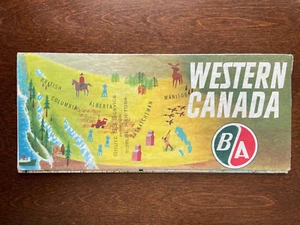 1962 Vintage WESTERN CANADA Highway Map BA Sentinel Service - Picture 1 of 6