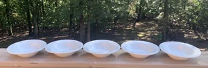 Set Of 5 Vintage White Tuxton Bowls #18 Dessert Soup Salad 6 3/8” Textured Rim - Picture 1 of 4