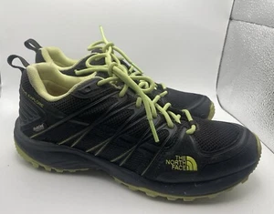 North Face Litewave Explore Hydraseal Waterproof Black Green Hiking Shoes 8 EUC - Picture 1 of 8