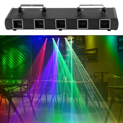 RGBYC Laser Stage Light 5 Lens 5 Beam Lighting DMX Projector DJ Disco Party Show - Image 1 of 4