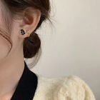 Unique Vintage Temperament Black Camellia Rhinestone New Style Earrings