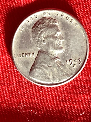 1943  wwll steel penny error ghost 4 & “L” in Liberty Rim Error Cent s mint mark - Image 1 of 4