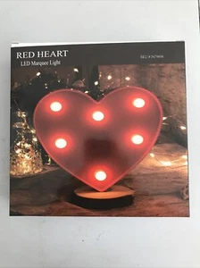 Red Heart Marquee Led Light -7x7x1.25 - Home Decor- Party Decoration -(apt Shelf - Picture 1 of 5