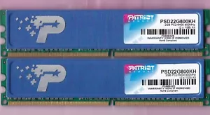 2GB 2x1GB PC2-6400 PATRIOT PSD22G800KH DDR2-800 PC2-6400 RAM Kit w/Heat Spreader - Picture 1 of 2