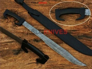 35" Hand Forged Handmade Damascus Steel Hunting Spartan Wood | Medieval Sword - Picture 1 of 4