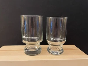 Two (2) Eastern Airlines Wine / Cordial 1st Class Glasses - 2 Different Styles - Picture 1 of 9