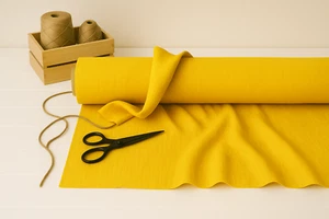 Yellow (Munsell) Linen Blend Fabric by the Yard – Apparel, Home Décor & Crafts - Picture 1 of 10