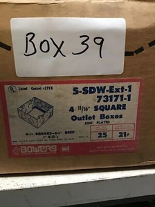 (25) Bowers 5-SDW-EXT-1” Extension Ring Boxes 4 3/4in Sqr 2 /14in D All 1” KO’s - Picture 1 of 3