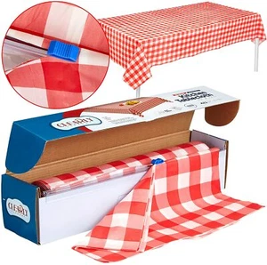 ClearlyElegant: Nice Gingham Design Thick Party/Event Tablecloth Roll W/ Cutter. - Picture 1 of 40