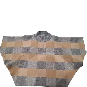 Note Di Anita Sweater Poncho Womens One Size Wool Cashmere Blend Gray Brown - Picture 1 of 4