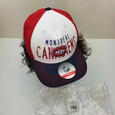 Niña Montreal Canadiens NHL Marca Emblema Gancho y Lazo Sombrero Damas Mujeres Rojo Azul Foto 1 de 4