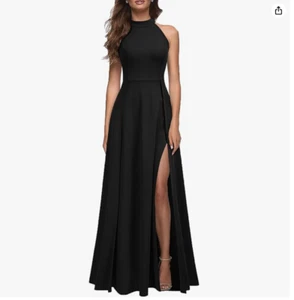 MUSHARE Sexy Split Cocktail Party Maxi Long Formal Dress (Black, 2XL) - Picture 1 of 3