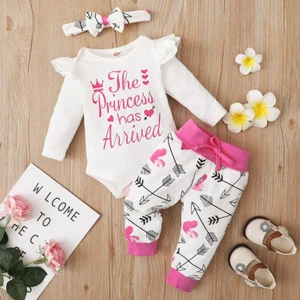 Outfits Kleidung Set Neugeborenes Baby Mädchen Strampler Body Hose Stirnband Mütze - Bild 1 von 7