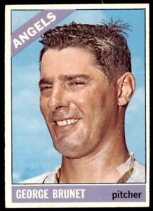 1966 Topps Baseball Card (Damaged) George Brunet California Angels #393