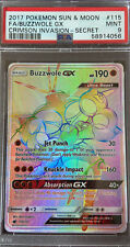 Pokémon TCG Buzzwole GX PSA 9 2017 Crimson Invasion 115/111 Rainbow F/A Card