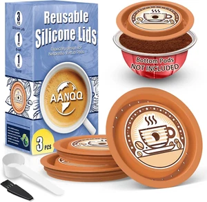 Reusable Lids for Nespresso Pods Vertuo, 3Pcs Food Grade Silicone Caps - Picture 1 of 12