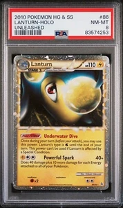 PSA 8 2010 POKEMON HEARTGOLD & SOULSILVER UNLEASHED 86 LANTURN HOLO - Bild 1 von 2