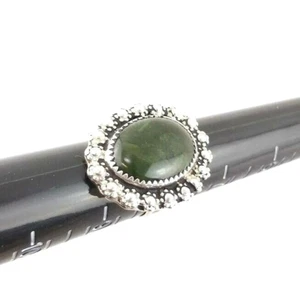 Vintage Sterling Silver Ring 8 Handmade Jade Stone Southwest Jewelry - Picture 1 of 4