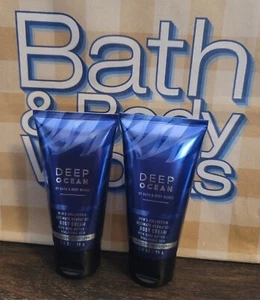 Bath & Body Works Men's Collection DEEP OCEAN Travel Size Body Cream Set Of 2 - Picture 1 of 1