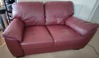 Leather Sofa, 2 Seater, Burgundy. From A Smoke & Pet Free Home, Beautiful Cond.