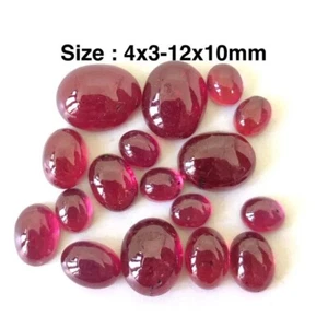 Red Ruby Oval Shape Cabochon Size 4x3mm-12x10mm Gemstone Best Seller Of Shop - Picture 1 of 6