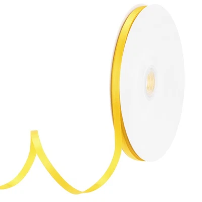 1/4" 65 Yard Double Faced Solid Satin Ribbon Polyester Fabric Dark Yellow - Image 1 of 4