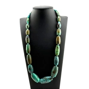 Natural Hubei Turquoise Necklace Native Southwest Handmade - Picture 1 of 3