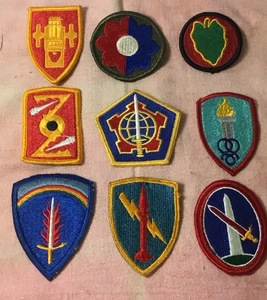 Parches Ejército/Infantería Segunda Guerra Mundial EE.UU. - Juego de 9 - Imagen 1 de 3