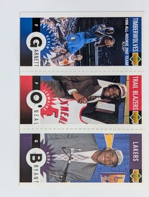 1996 Collector's Choice Kevin Garnett Jermaine O'Neal Kobe Bryant RC Rookie M129 - Image 1 of 2