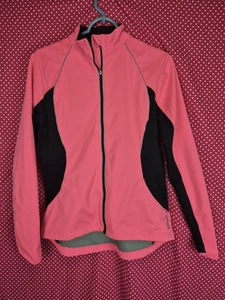 Chaqueta de Correr Reebok Soft Shell Rosa y Negra Ajustada Reflectante Talla Mediana NUEVA SIN ETIQUETAS - Imagen 1 de 4