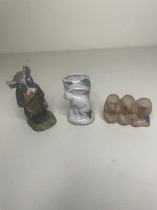 Lote de 3 estatuillas de porcelana cerámica vintage Japón mezcla miniaturas - Imagen 1 de 9