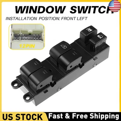1x Power Window Switch for Nissan Frontier 2008-2019 Xterra 2008-2015 Front Left - Image 1 of 4