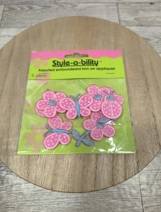 Style-a-bility Assorted Embroidered Iron On Appliques 8 Piece New Sealed - Picture 1 of 4