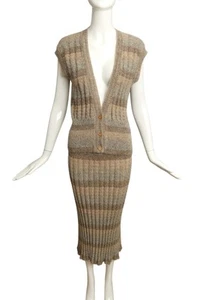 MISSONI- 1970s 2pc Alpaca Sweater Knit Skirt Ensemble, Size Medium - Picture 1 of 6