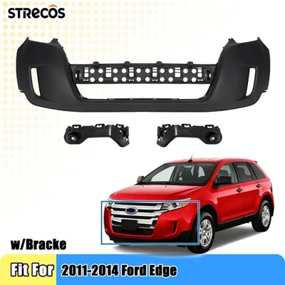 Front Bumper Cover With Bracket Kit Fit For 2011-2014 Ford Edge Primed - Image 1 of 4