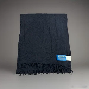 Pendleton Scarf Dark Blue 100% Virgin Wool Authentic Plain 11 1/2 X 57 - Picture 1 of 5