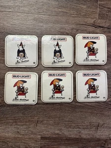 Bud Light Beer Spuds Mackenzie Lot of 6 Cork Coasters Vintage 1986 - R510 - Picture 1 of 5