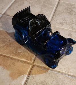 Vintage Avon Stanley Steamer Cologne Bottle Blue Glass - Picture 1 of 5