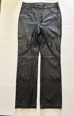 Black Leather Pants Womens Size 9 Grunge Rider Gothic - Image 1 of 4