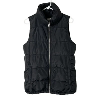 Chaleco acolchado Old Navy para mujer chaqueta M alto negro acolchado cremallera completa forrado de vellón Foto 1 de 4