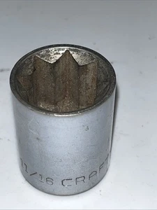 Craftsman USA 11/16" 8 Point Star 1/2" Drive Shallow Socket =V= - Picture 1 of 5
