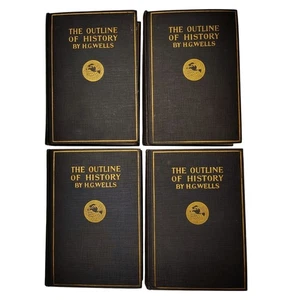 The Outline Of History Book Set H.G. Wells Vintage 1 2 3 4 4th Edition Education - Picture 1 of 8