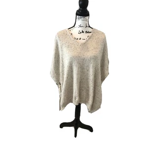Neu Anna & Ava cremefarbener und schwarzer Pullover Überwurf Wickeloptik Einheitsgröße - Bild 1 von 7