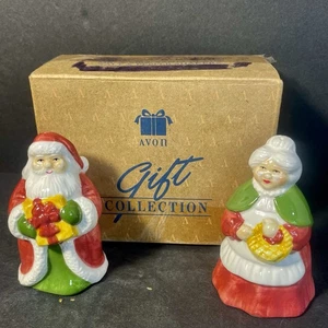 Avon Mr & Mrs Santa Clause Streuer Salz Pfeffer Keramik Box Geschenk Sammlung Vintage - Bild 1 von 12